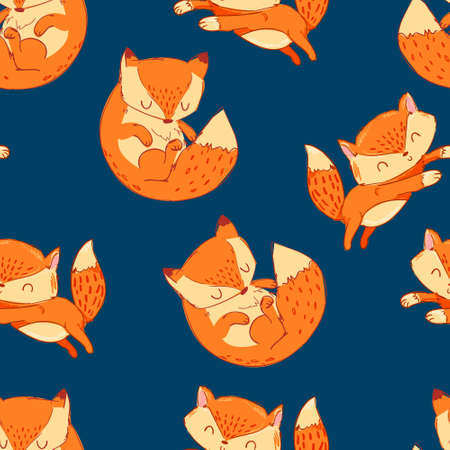 Cute fox background. Vector Illustrationのイラスト素材