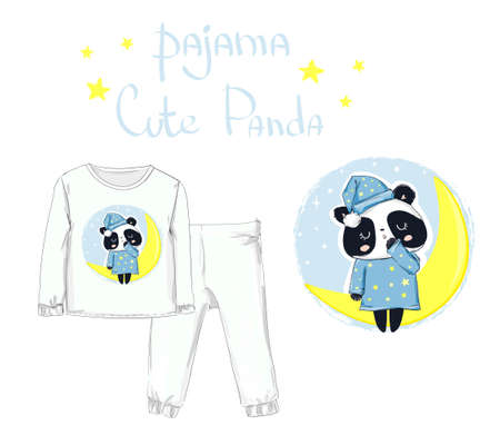 Kids Pajama, fashion baby clothingのイラスト素材