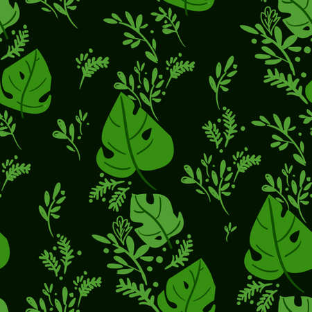 Tropical palm leaves pattern seamless.のイラスト素材