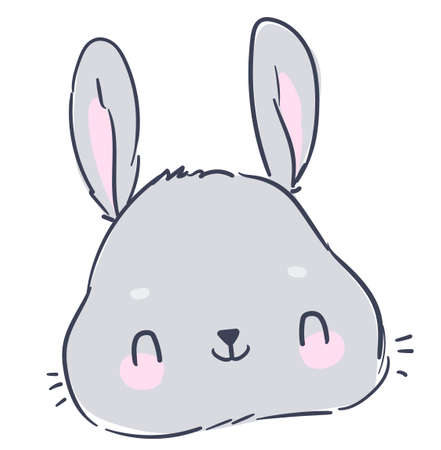Hand Drawn Cute Bunny, print design rabbit, children print on t-shirt. vectorのイラスト素材