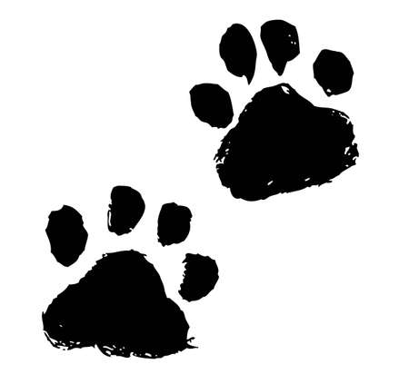 Ink Dog's Paw illustration, Cat s Paw, gouache, drawing, printのイラスト素材