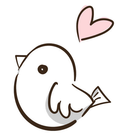Hand Drawn Cute Bird. Element for design. design print. Vector.のイラスト素材