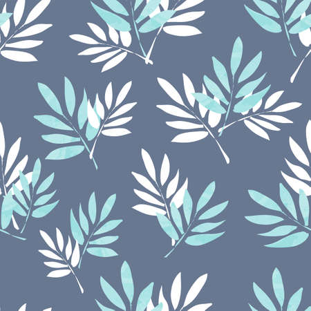 Seamless pattern branches with leaves. Design Beautiful print with leaves for textile vector.のイラスト素材
