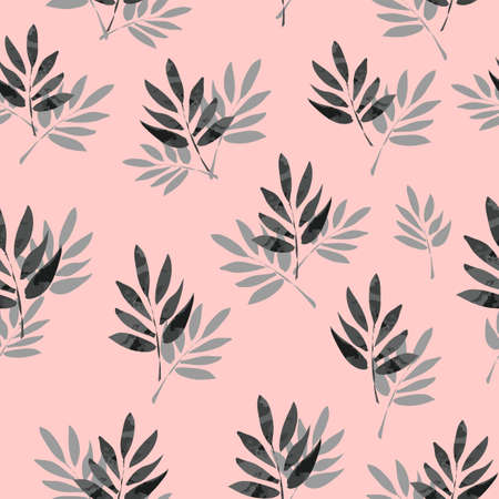 Seamless pattern branches with leaves. Design Beautiful print with leaves for textile vector.のイラスト素材
