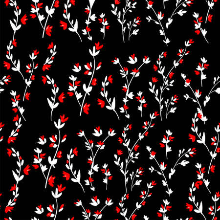 Flowers Pattern Seamless, background, ornament vector, hand drawn floral pattern nature.のイラスト素材