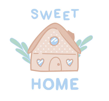 Sweet Home graphic happy vector illustrationのイラスト素材