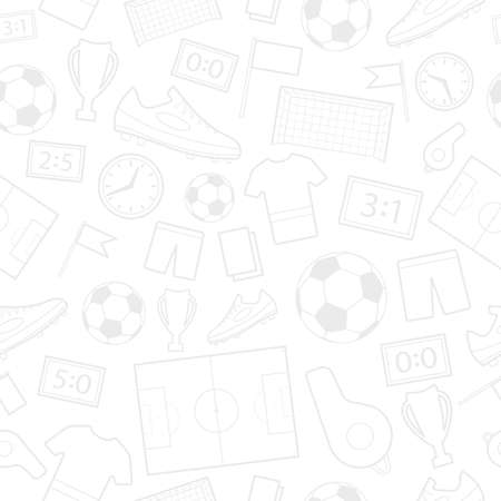 Seamless pattern of football symbols, light gray on whiteのイラスト素材