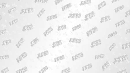 Sale and discount background with isometric inscriptions, in gray colorsのイラスト素材