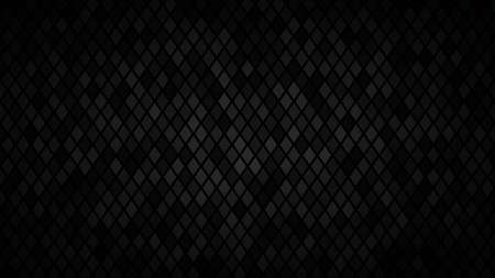 Abstract dark background of small rhombuses in shades of black and gray colors.のイラスト素材
