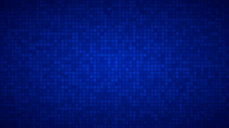 Abstract background of very small squares or pixels in blue colors.のイラスト素材
