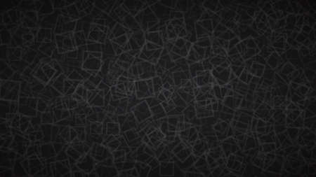 Abstract background of randomly arranged contours of squares in black colors.のイラスト素材