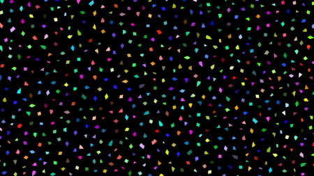 Abstract backdrop of very small colored pieces of paper or splinters of ceramics on black backgroundのイラスト素材