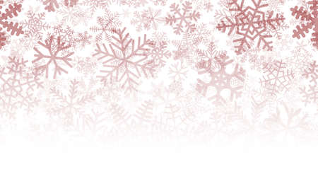 Christmas background of many layers of snowflakes of different shapes, sizes and transparency. Gradient from brown to whiteのイラスト素材