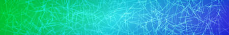 Abstract horizontal banner or background of intersecting lines in green and blue colors.