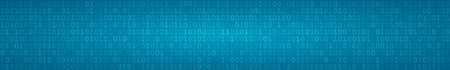 Abstract horizontal banner or background of zeros ad ones in light blue colors.のイラスト素材