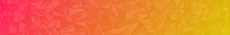 Abstract horizontal banner or background of triangles in pink and yellow colors.のイラスト素材