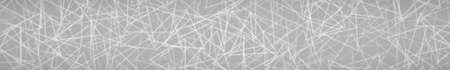 Abstract horizontal banner of randomly arranged contours of triangles on gray backgroundのイラスト素材
