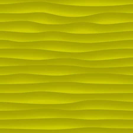 Abstract seamless pattern of wavy lines with shadows in yellow colorsのイラスト素材