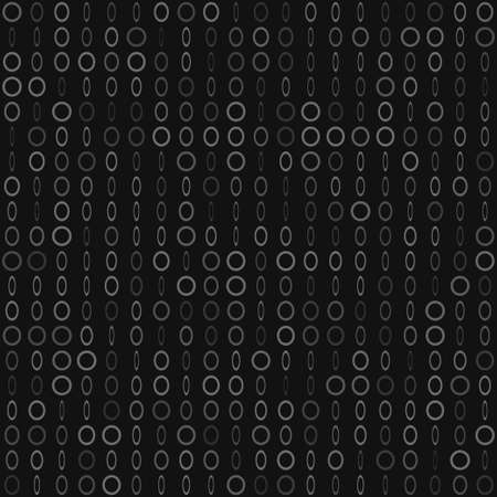 Abstract seamless pattern of small rings or pixels in various sizes in gray and black colorsのイラスト素材