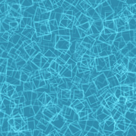 Abstract seamless pattern of randomly arranged contours of squares in light blue colorsのイラスト素材