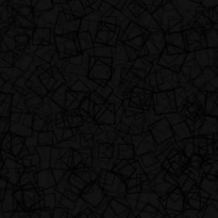 Abstract seamless pattern of randomly arranged contours of squares in black colors