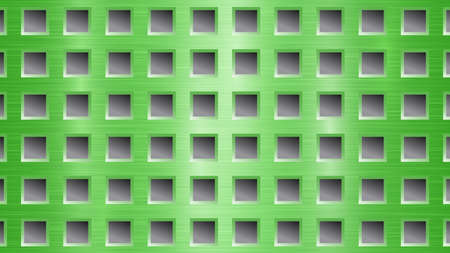 Abstract metal background with square holes in green and gray colorsのイラスト素材