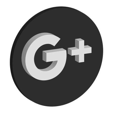 VORONEZH, RUSSIA - NOVEMBER 21, 2019: Google Plus logo isometric round icon in black colorのeditorial素材