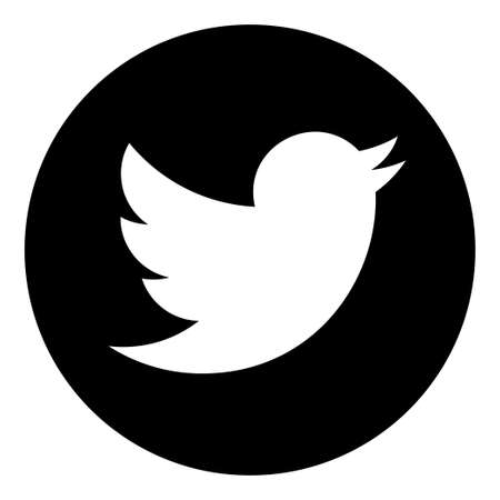 VORONEZH, RUSSIA - NOVEMBER 21, 2019: Twitter logo round icon in black colorのeditorial素材