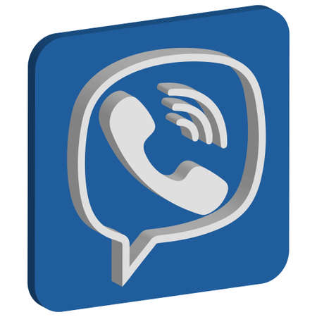 VORONEZH, RUSSIA - NOVEMBER 21, 2019: Viber logo isometric square icon in blue color