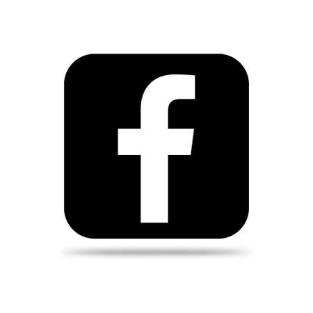 VORONEZH, RUSSIA - JANUARY 31, 2020: Facebook logo black square icon with shadow