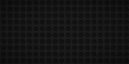 Abstract background with hexagon holes in black colorsのイラスト素材
