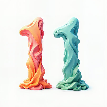 Greeting card for 11 years. Celebrate with colorful, melting number candles for a unique birthday.の素材