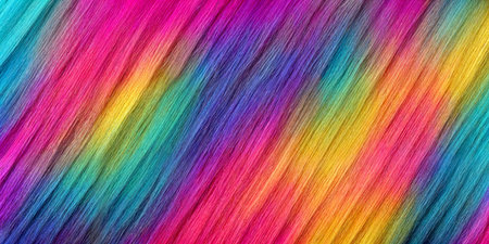 Background made of strands of colorful hair. Illustration of colored threads. Generative AIの素材