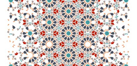 Morocco seamless vector pattern. Geometric halftone texture with color tile disintegration.のイラスト素材