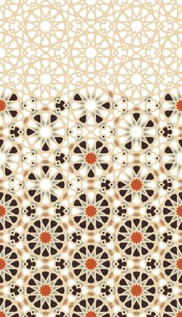 Moroccan mosaic wallpaper,repeating vector border, pattern, background. Geometric moroccan halftone pattern with color arabesque disintegrationのイラスト素材
