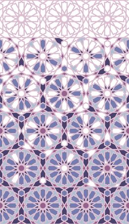 Arabesque mosaic vector border, wallpaper. Geometric halftone pattern with color arabesque...