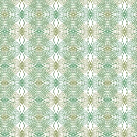 Certificate, diploma, voucher, vector background. Guilloche green vector seamless pattern. Color background with thin lines and optical blending effect.のイラスト素材
