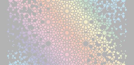 Arabic vertical holographic vector template of modern card for invitation, celebration, save the date, announcement with disintegration.のイラスト素材