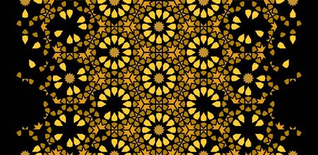 Luxury, premium, rich morocco golden and black islamic pattern. Arabesque vector seamless pattern....