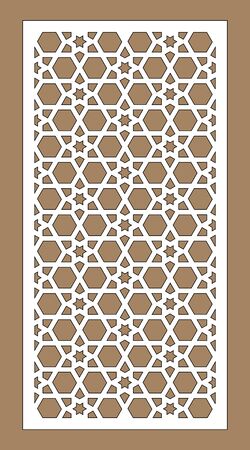 Arabic cnc vector panel. Laser cutting. Template for interior partition in arabic style. Ratio 1 to 2.のイラスト素材
