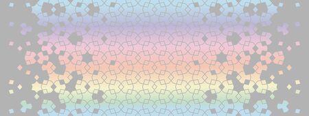 Holographic background. Arabesque vector seamless pattern. Geometric halftone texture with color...