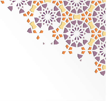 Card for invitation, celebration, save the date, wedding performed in arabic geometric tile. Cut out...
