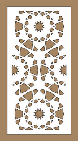 Arabesque vector panel. Laser cutting. Template for interior partition in arabic style. Arabesque cnc screen, panel.のイラスト素材