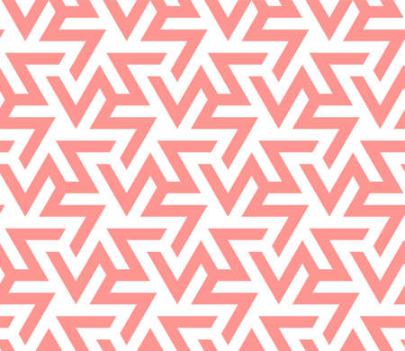 Zigzag, crankle coral color seamless geometric pattern. Vector repeating zigzag pattern for fabric...