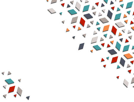 Arabic 3d isometric color geometric mosaic vector pattern for background, card, banner. Geometric creative designのイラスト素材