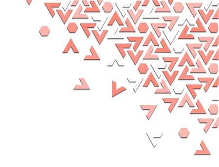 3d isometric coral color geometric mosaic vector pattern for background, card, banner. Geometric...