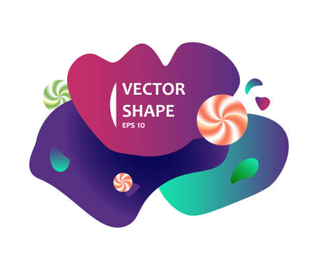 Candy shop banner. 3d abstarct shape vectors banner with weets.のイラスト素材