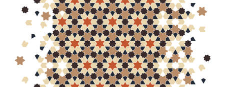 Geometric islamic arabic flower pattern, texture. Geometric halftone texture with color tile...