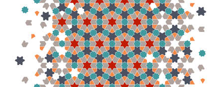 Moroccan mosaic wallpaper,repeating vector border, pattern, background. Geometric moroccan halftone...