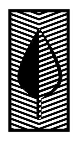 Cnc pattern with leaf. Decorative panel, screen,wall. Vector cnc leaf for laser cutting. Template for interior partition, room divider, privacy fenceのイラスト素材